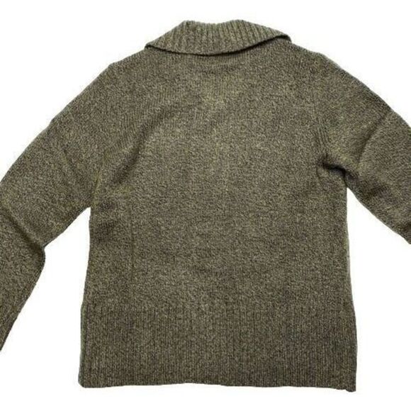 Karen Scott Petite Button-Front Marled Cardigan Sweater Olive Marl PL - Picture 6 of 6